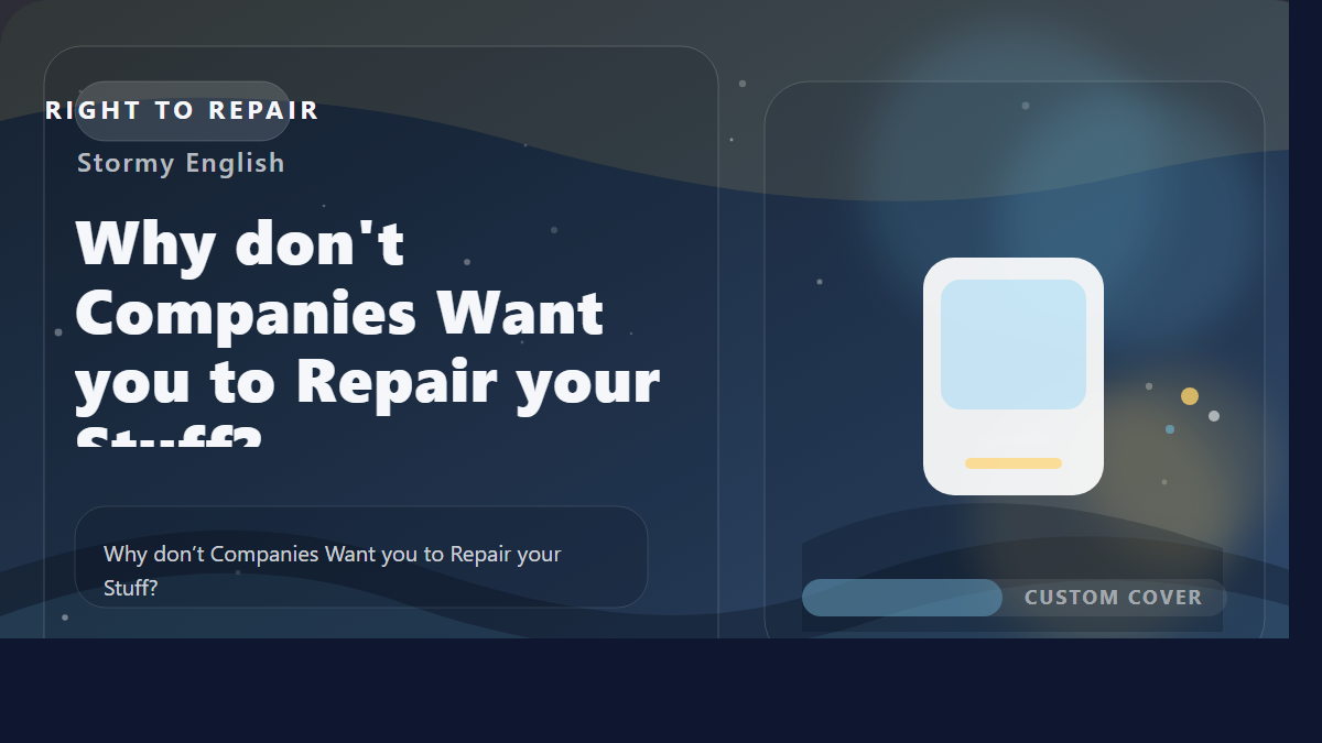 Why don't Companies Want you to Repair your Stuff?